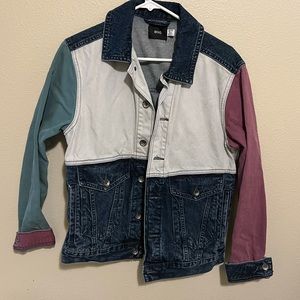 Color blocked denim jacket